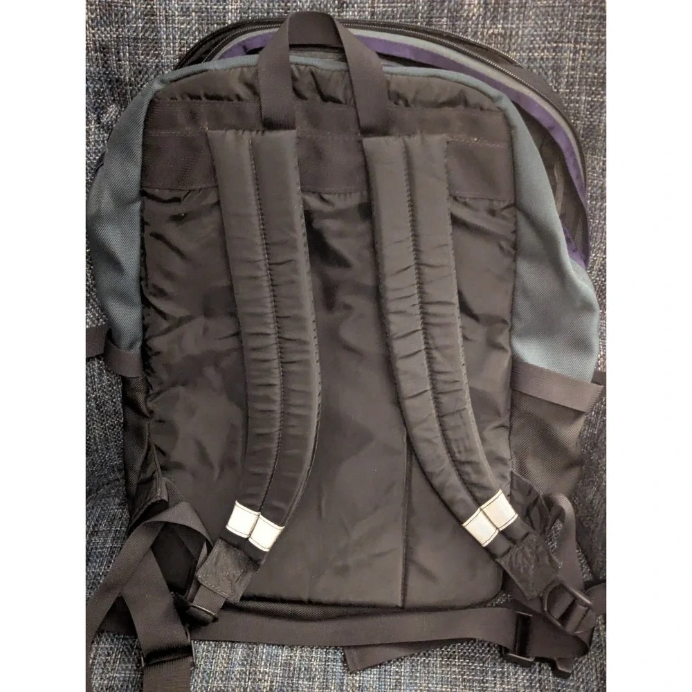 Vintage LL Bean Continental‎ Green Purple & Black School Backpack Large Monogram